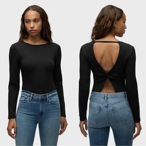 Hudson Jeans Knot Back Ribbed Bodysuit